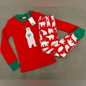 Mini Boden Polar Bear Appliqué Kids Pajamas size 7Y NWT